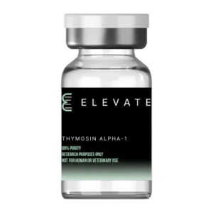 Thymosin Alpha-1 (TA-1) research peptide vial by Elevate Research, ≥99% purity, lab-grade compound for immune and inflammatory pathway research use only